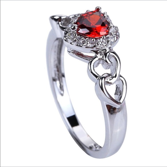 🌺New🌺Red Heart Shaped Ruby Spinel Gem Ring🌺 - Picture 3 of 4